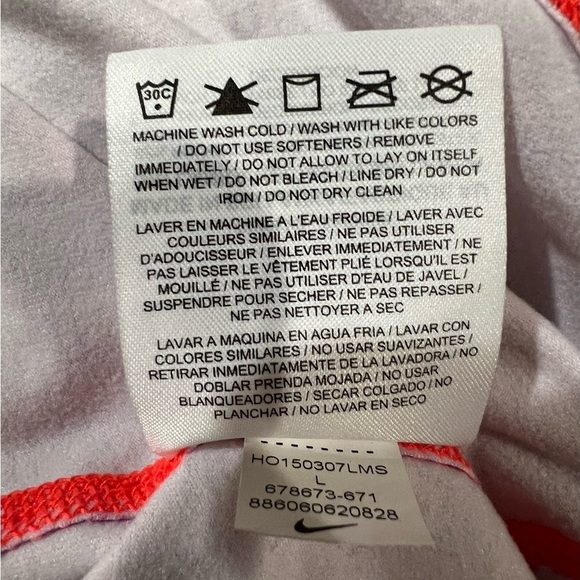 Girl's NIKE PRO DRI-FIT Hyper warm Pink Long Sleeved Shirt Size Small Large - Picture 8 of 8